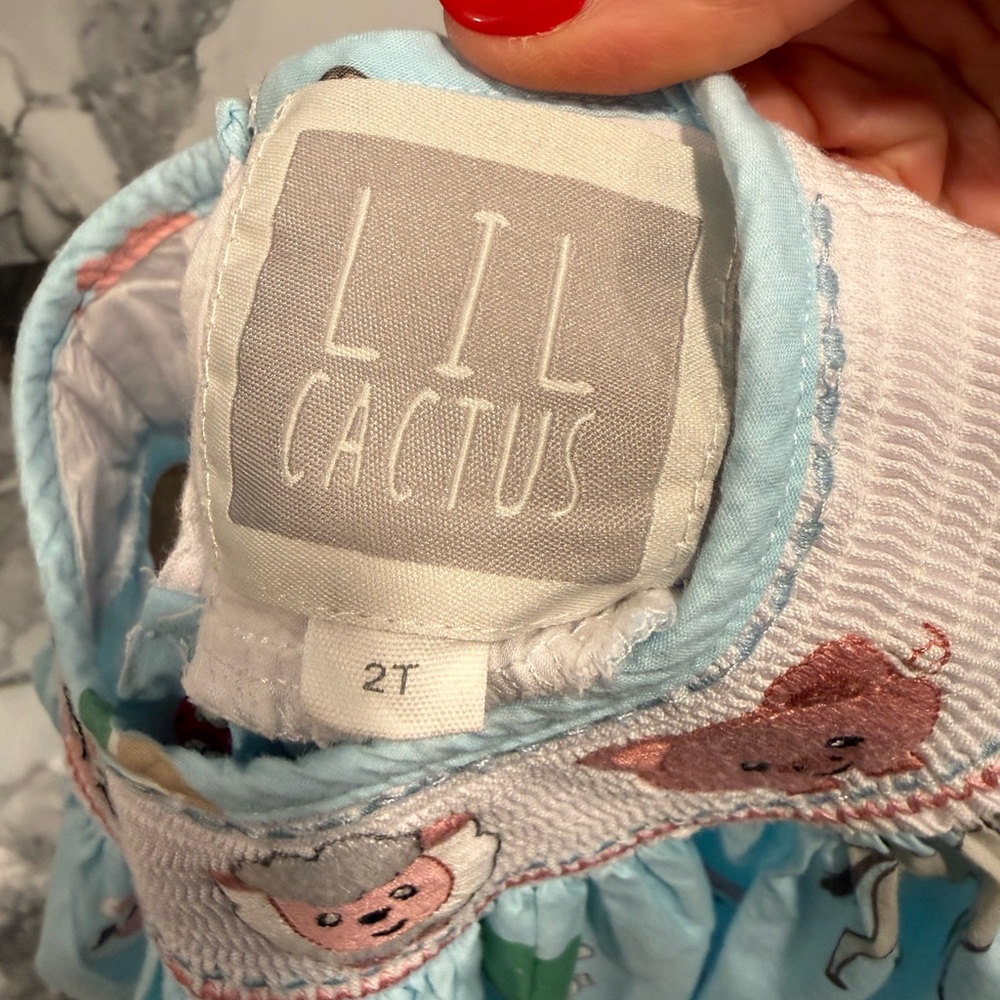 Lil Cactus Smocked Farm Animal Dress | Size 2T - Picture 6 of 6